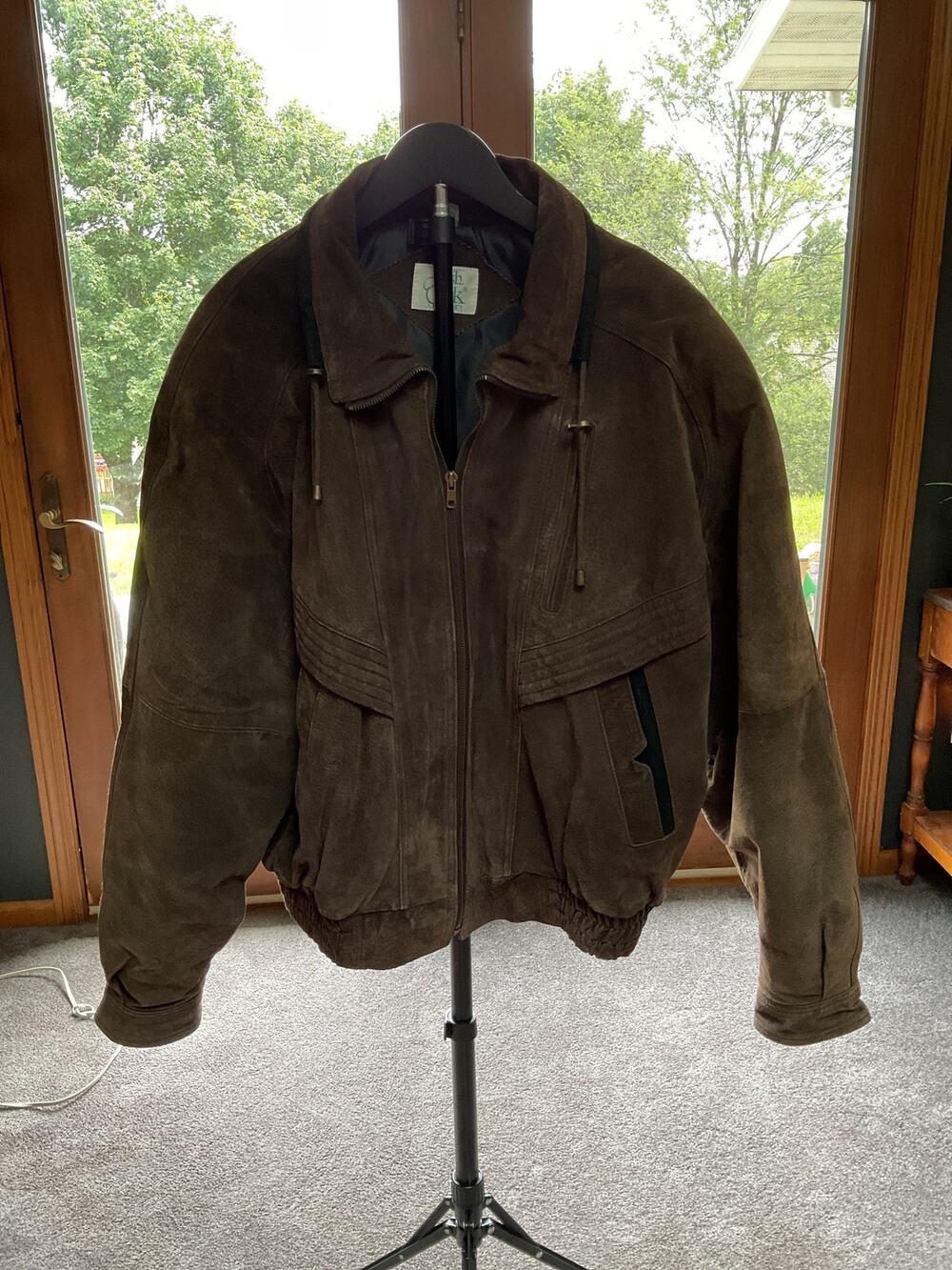 Vintage 90s Ash Creek Trading Suede Leather Bomber Jacket - Men's L